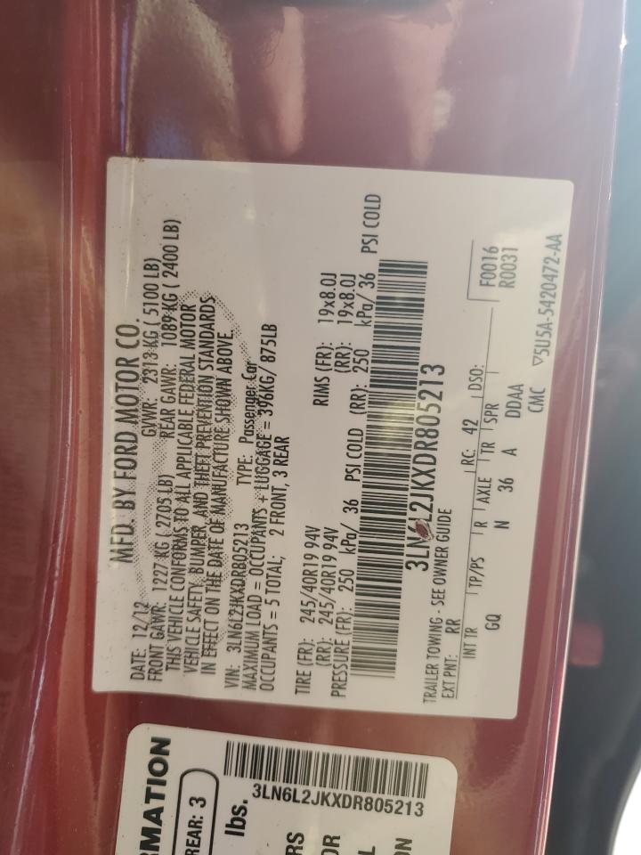 2013 Lincoln Mkz VIN: 3LN6L2JKXDR805213 Lot: 86272565