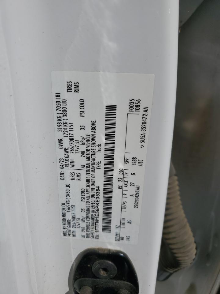 2023 Ford F150 Supercrew VIN: 1FTFW1E56PKE35364 Lot: 84201995