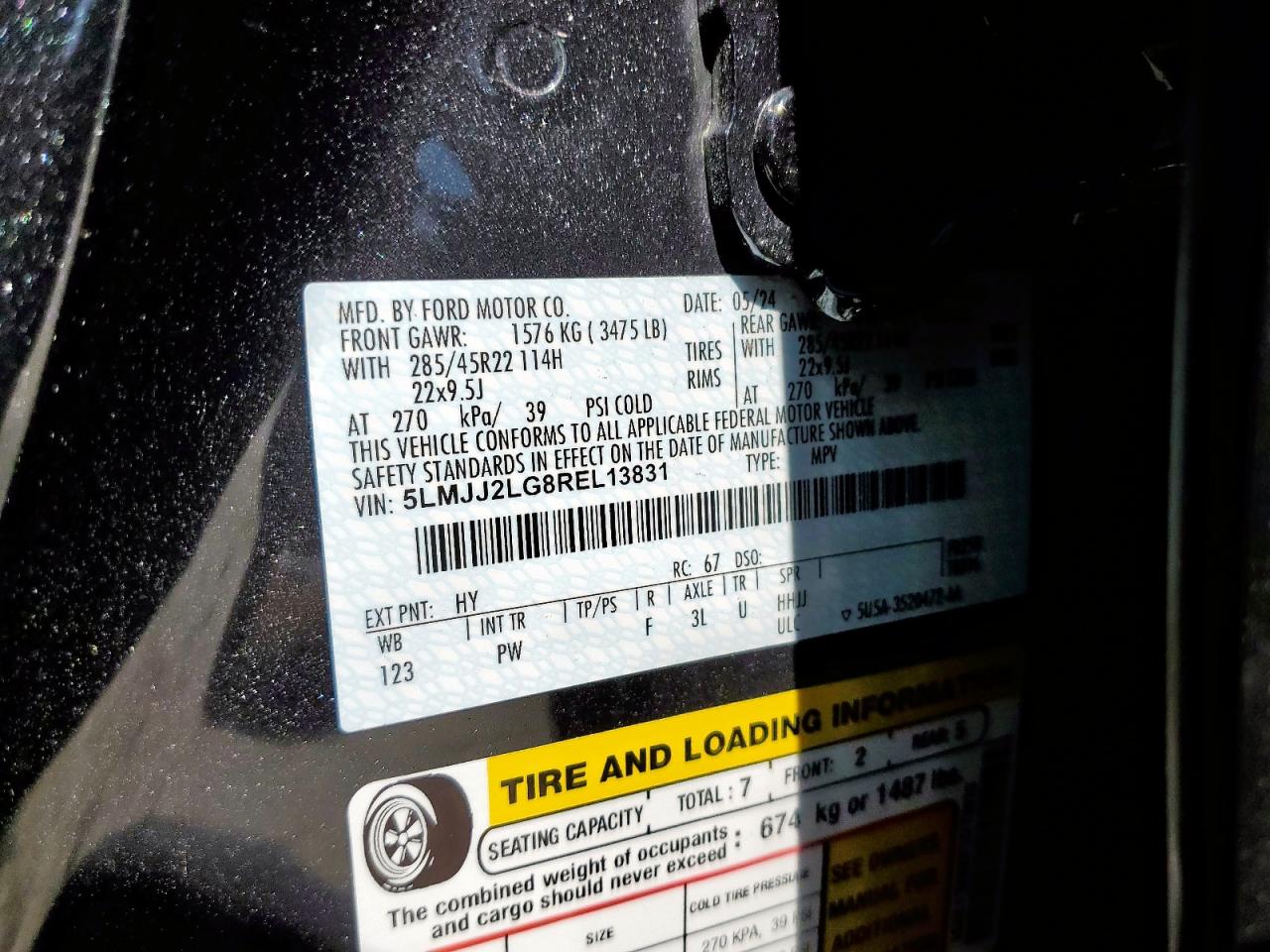 2024 Lincoln Navigator Reserve VIN: 5LMJJ2LG8REL13831 Lot: 85384385