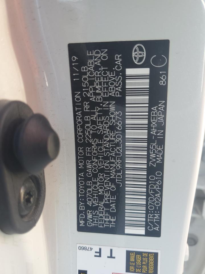 2020 Toyota Prius Le VIN: JTDL9RFU2L3016673 Lot: 82400155