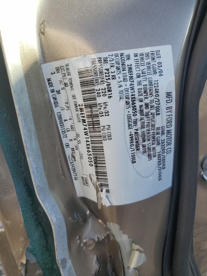 2004 Mercury Grand Marquis Gs VIN: 2MEFM74W14X665050 Lot: 86683205