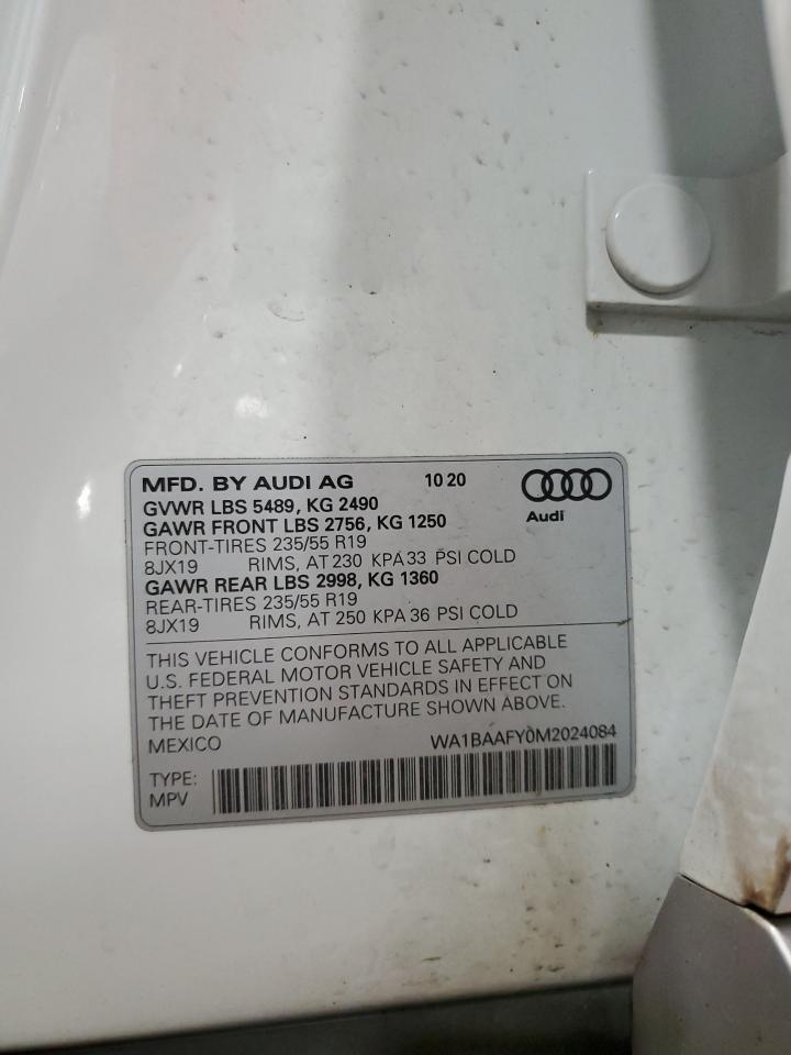 2021 Audi Q5 Premium Plus VIN: WA1BAAFY0M2024084 Lot: 85343465
