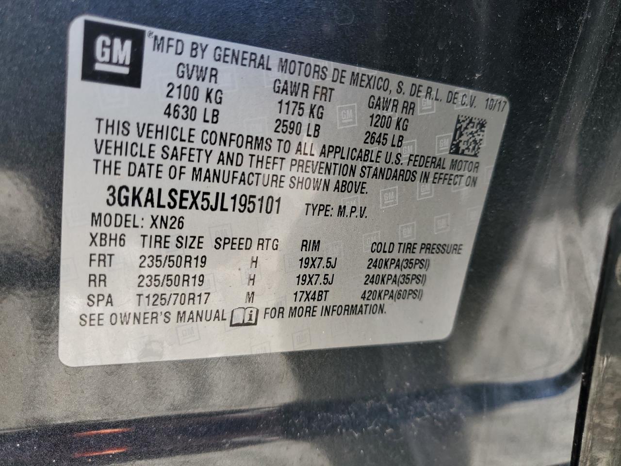 2018 GMC Terrain Denali VIN: 3GKALSEX5JL195101 Lot: 90322155