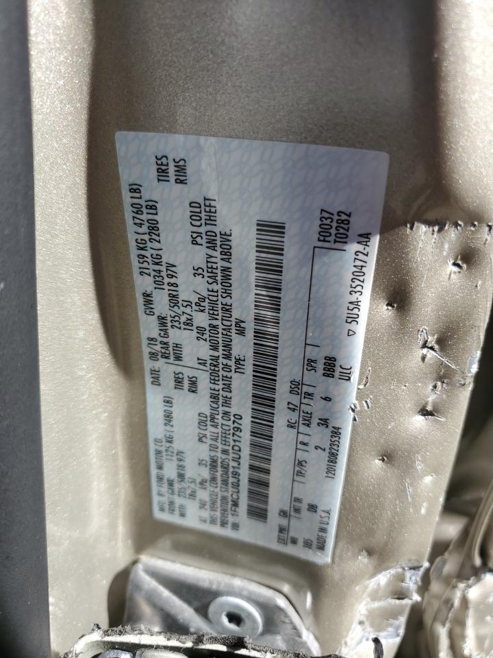 2018 Ford Escape Titanium VIN: 1FMCU0J91JUD17970 Lot: 82504315