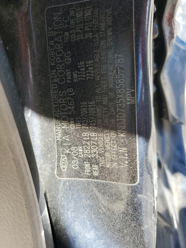 2008 Kia Sorento Ex VIN: KNDJD735X85857787 Lot: 81903675