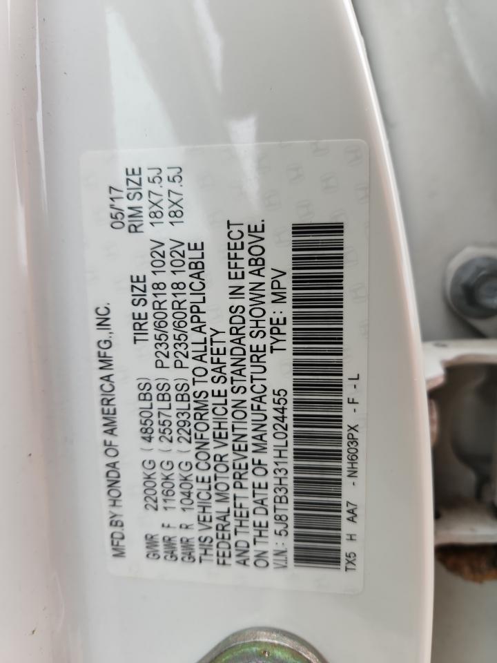 2017 Acura Rdx VIN: 5J8TB3H31HL024455 Lot: 90033475