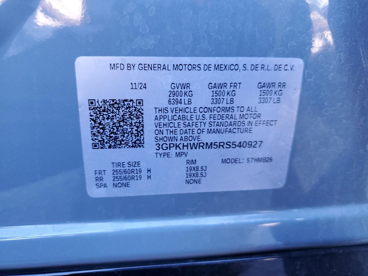 2024 Honda Prologue Tour VIN: 3GPKHWRM5RS540927 Lot: 87061125