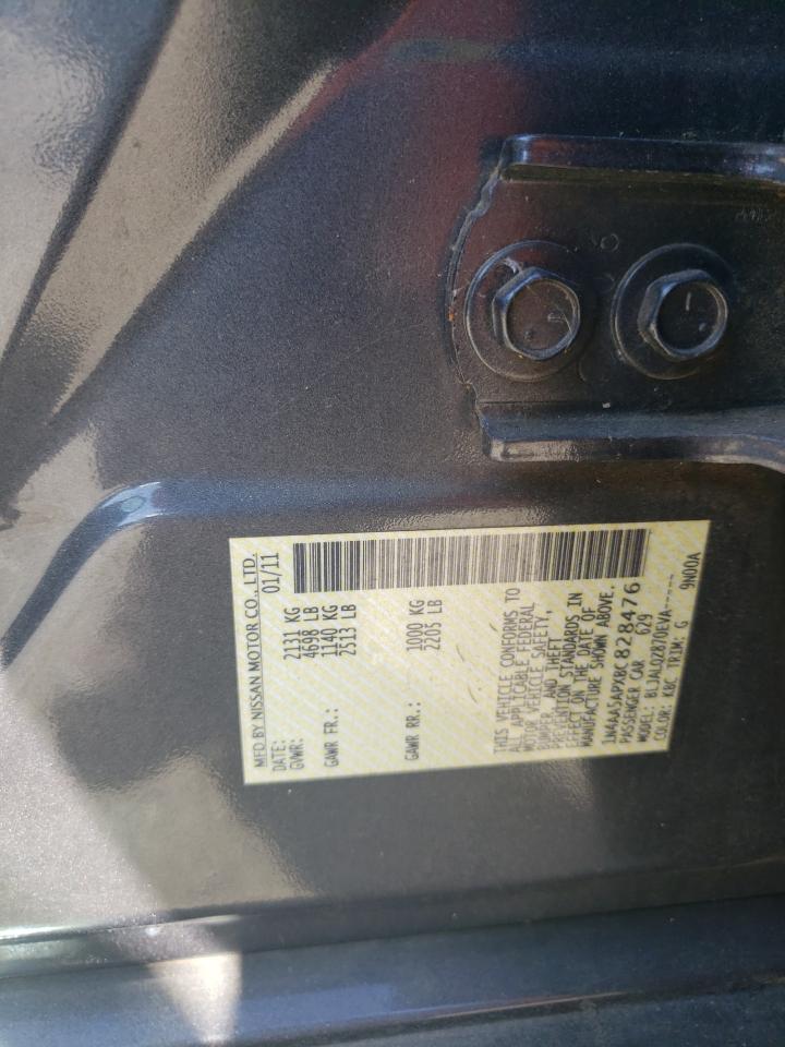 2011 Nissan Maxima S VIN: 1N4AA5APXBC828476 Lot: 86129895