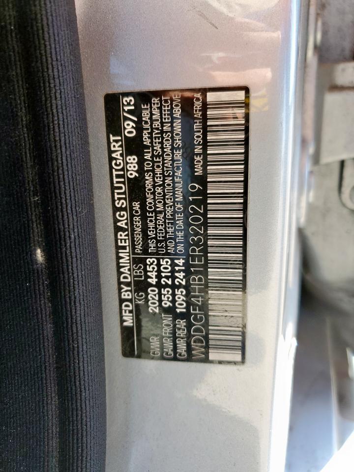 2014 Mercedes-Benz C 250 VIN: WDDGF4HB1ER320219 Lot: 89922405