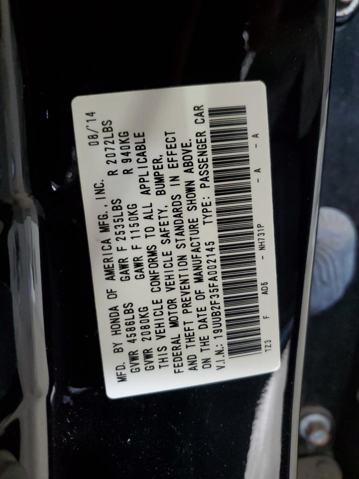 2015 Acura Tlx VIN: 19UUB2F35FA002145 Lot: 82207695