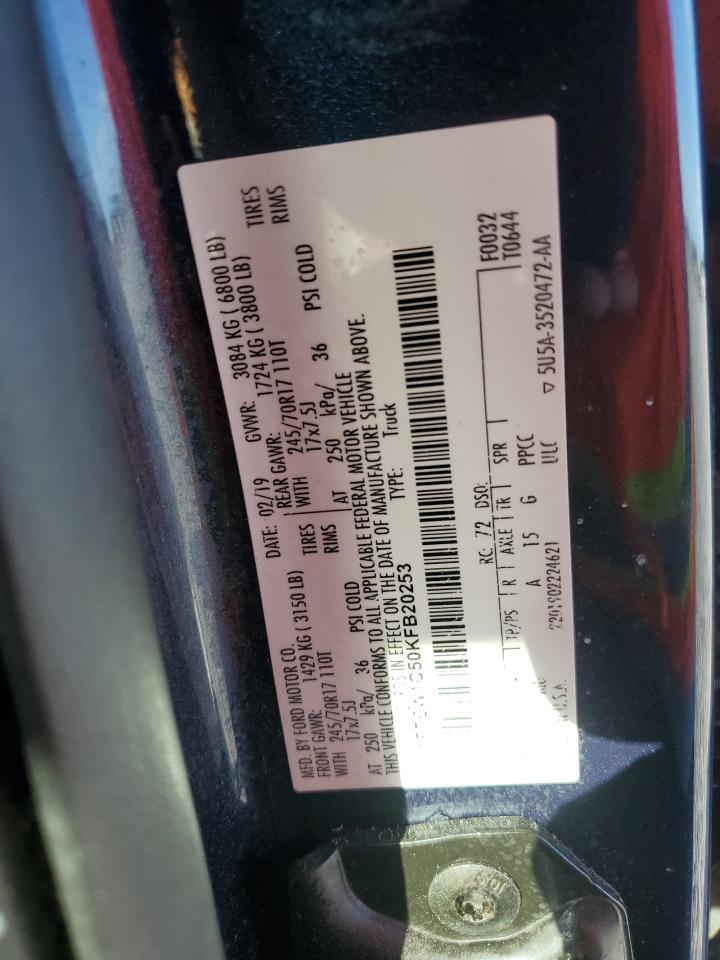 2019 Ford F150 Supercrew VIN: 1FTEW1C50KFB20253 Lot: 85888175