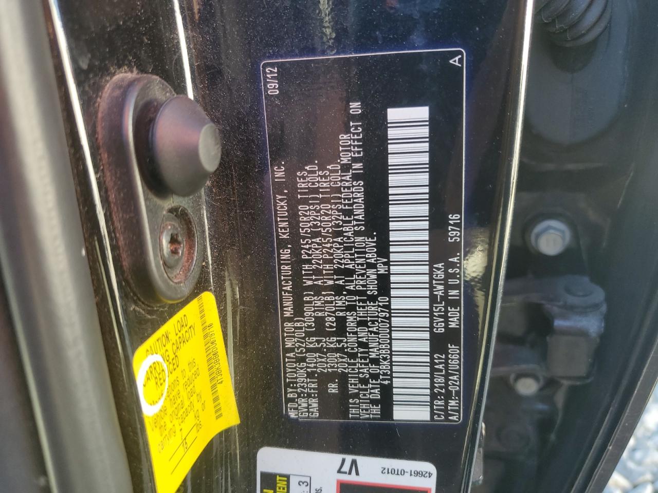2013 Toyota Venza Le VIN: 4T3BK3BB0DU079710 Lot: 82185565