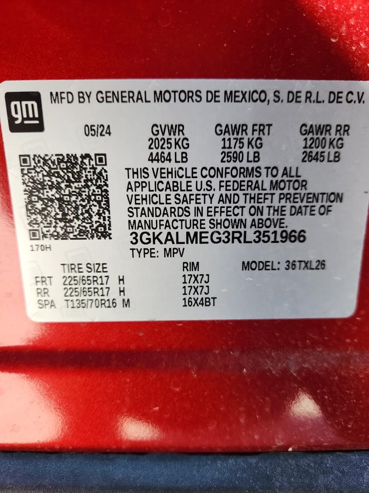 2024 GMC Terrain Sle VIN: 3GKALMEG3RL351966 Lot: 90715155