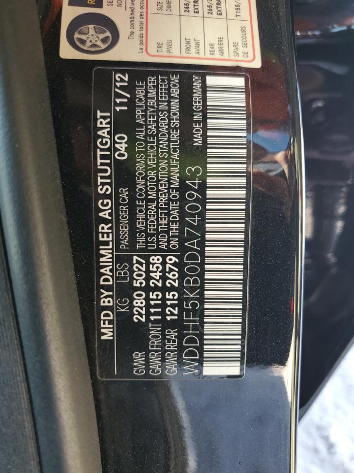 2013 Mercedes-Benz E 350 VIN: WDDHF5KB0DA740943 Lot: 86889915