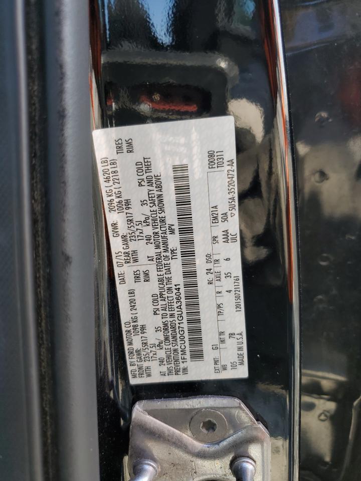 2016 Ford Escape Se VIN: 1FMCU0G71GUA36041 Lot: 90233415