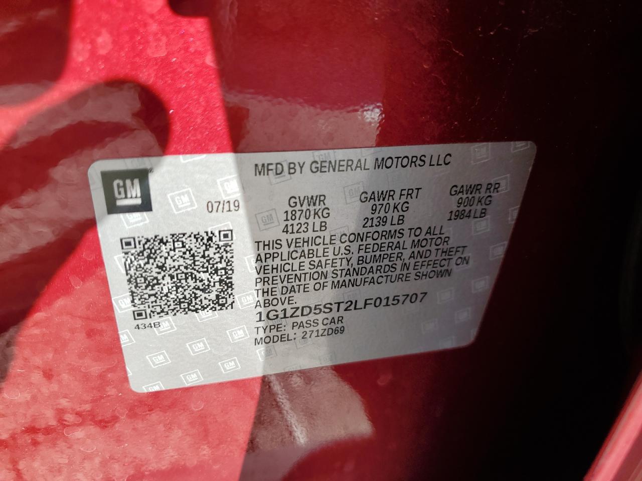 2020 Chevrolet Malibu Lt VIN: 1G1ZD5ST2LF015707 Lot: 85383215