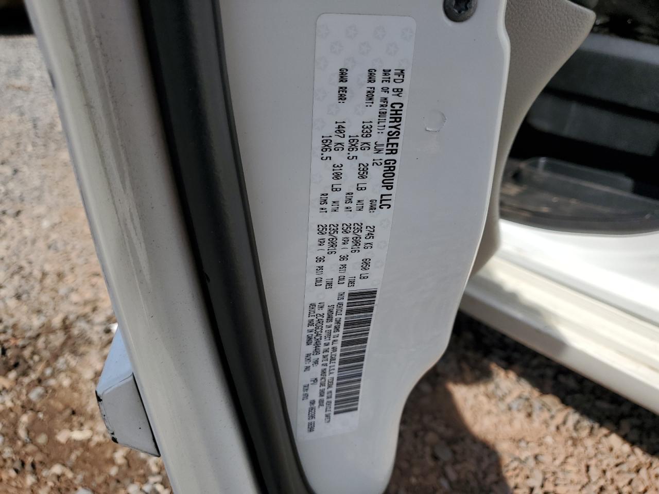 2012 Dodge Grand Caravan Sxt VIN: 2C4RDGCG4CR404409 Lot: 84071695