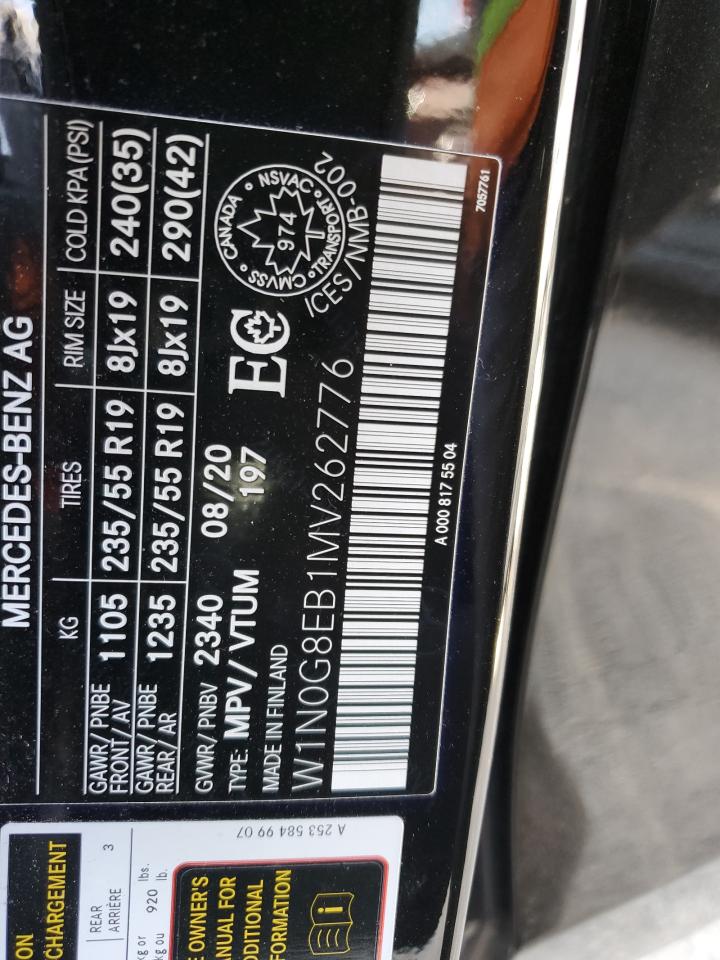 2021 Mercedes-Benz Glc 300 4Matic VIN: W1N0G8EB1MV262776 Lot: 85668795