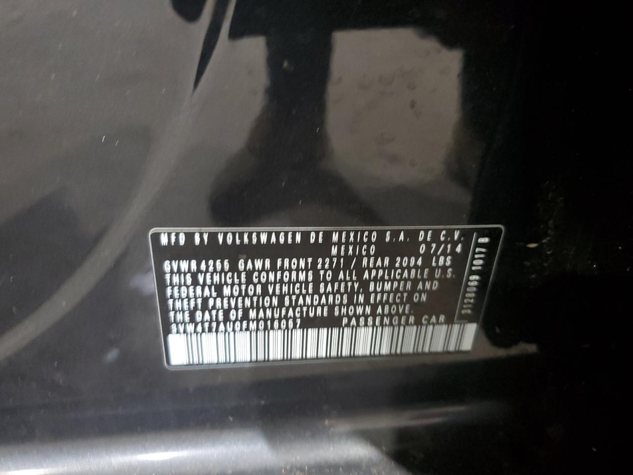 2015 Volkswagen Gti VIN: 3VW4T7AU0FM016057 Lot: 85191815