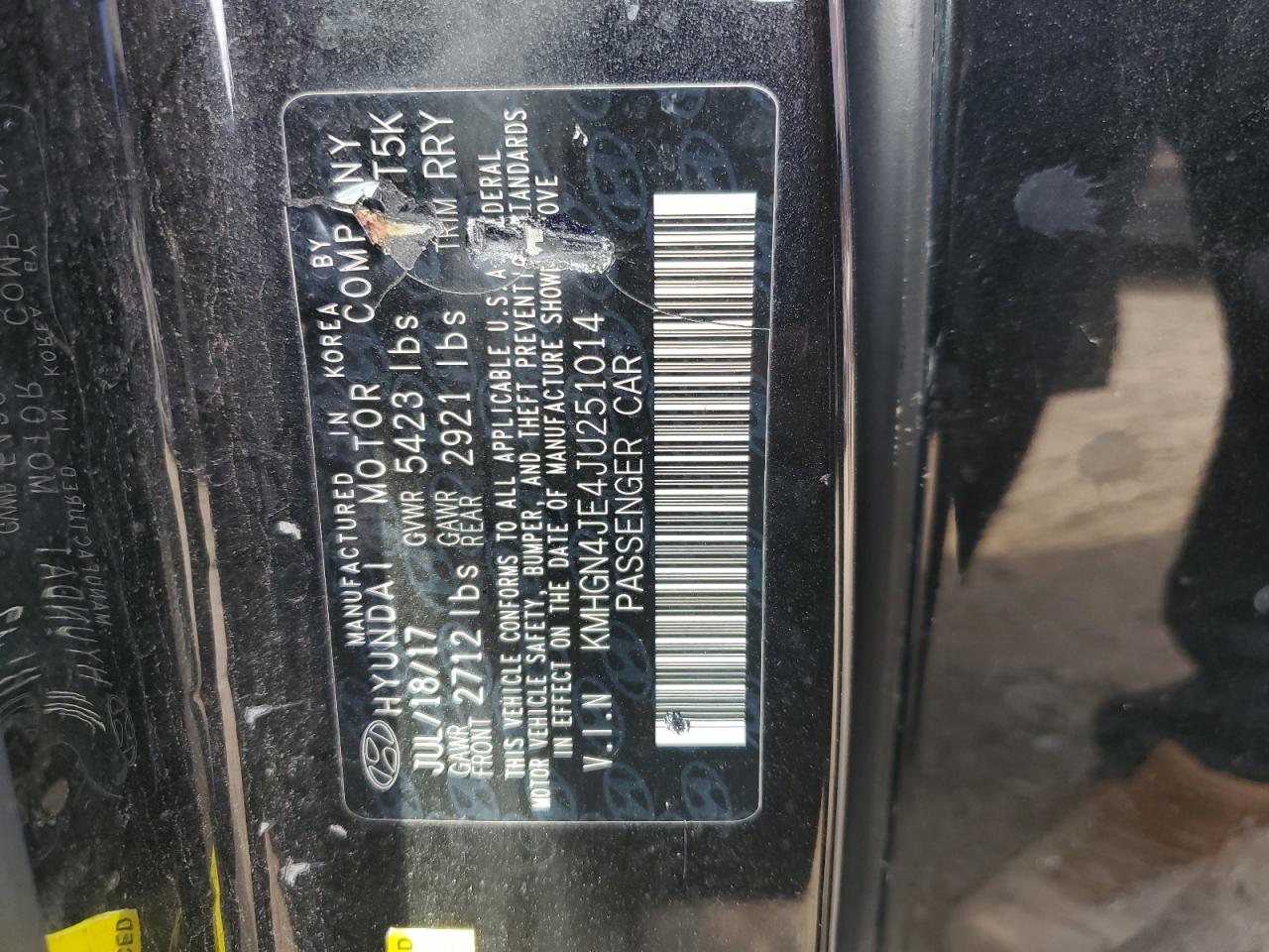 2018 Genesis G80 Base VIN: KMHGN4JE4JU251014 Lot: 87291645