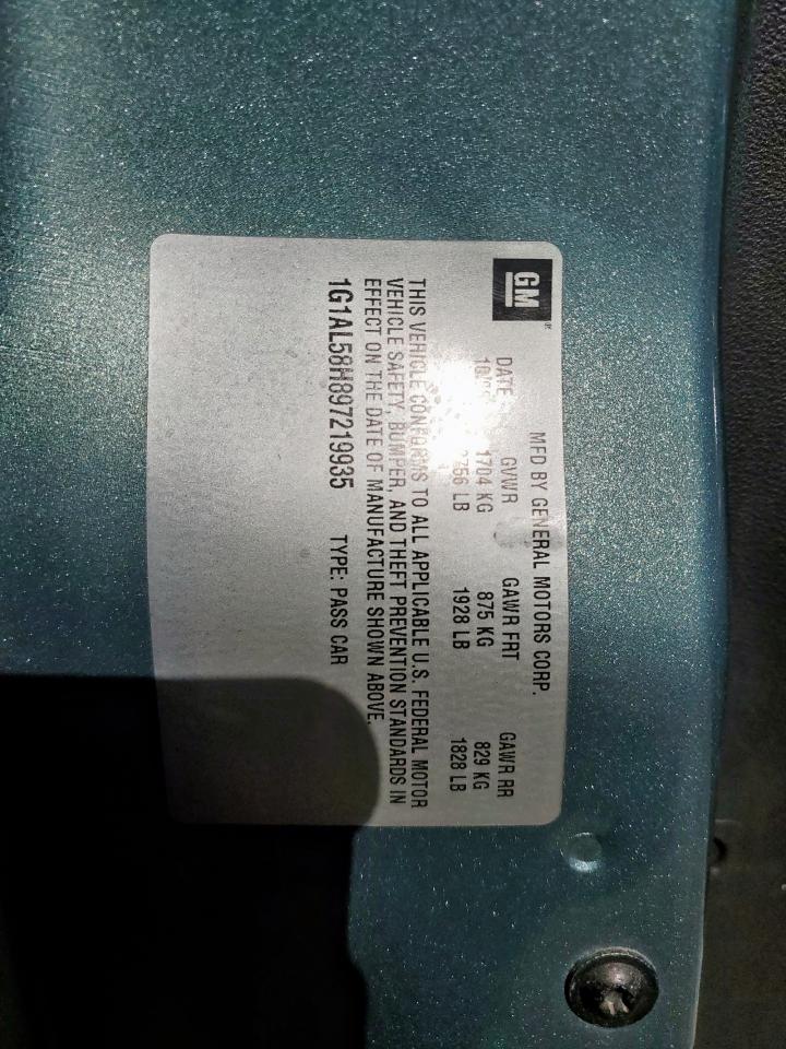 2009 Chevrolet Cobalt Lt VIN: 1G1AL58H897219935 Lot: 84774585