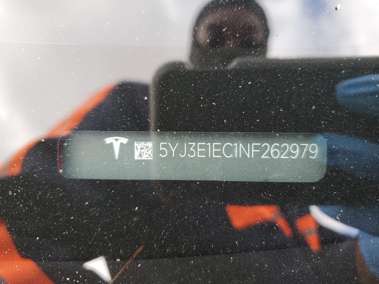 2022 Tesla Model 3 VIN: 5YJ3E1EC1NF262979 Lot: 85406645