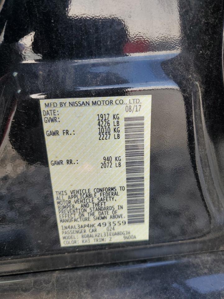 2017 Nissan Altima 2.5 VIN: 1N4AL3AP4HC493559 Lot: 85158735