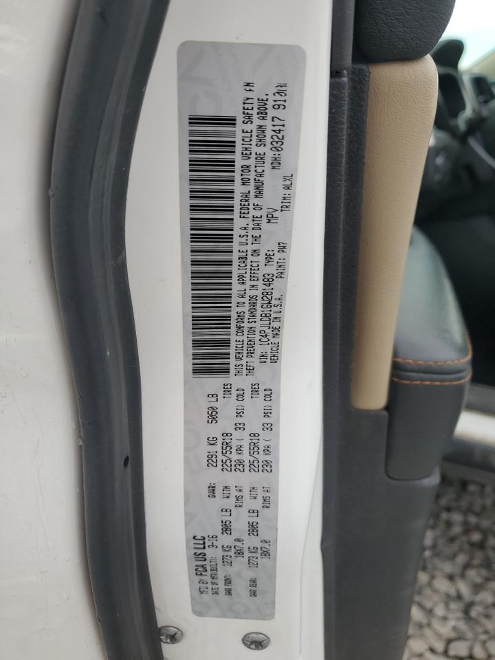 2016 Jeep Cherokee Limited VIN: 1C4PJLDB1GW281483 Lot: 90023605