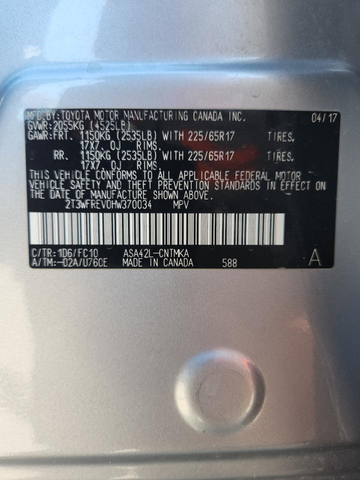 2017 Toyota Rav4 Xle VIN: 2T3WFREV0HW370034 Lot: 84294795