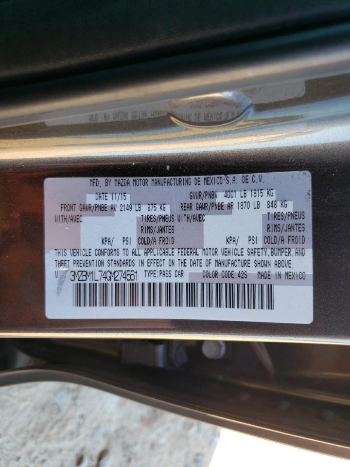 2016 Mazda 3 Touring VIN: 3MZBM1L74GM274561 Lot: 82246185