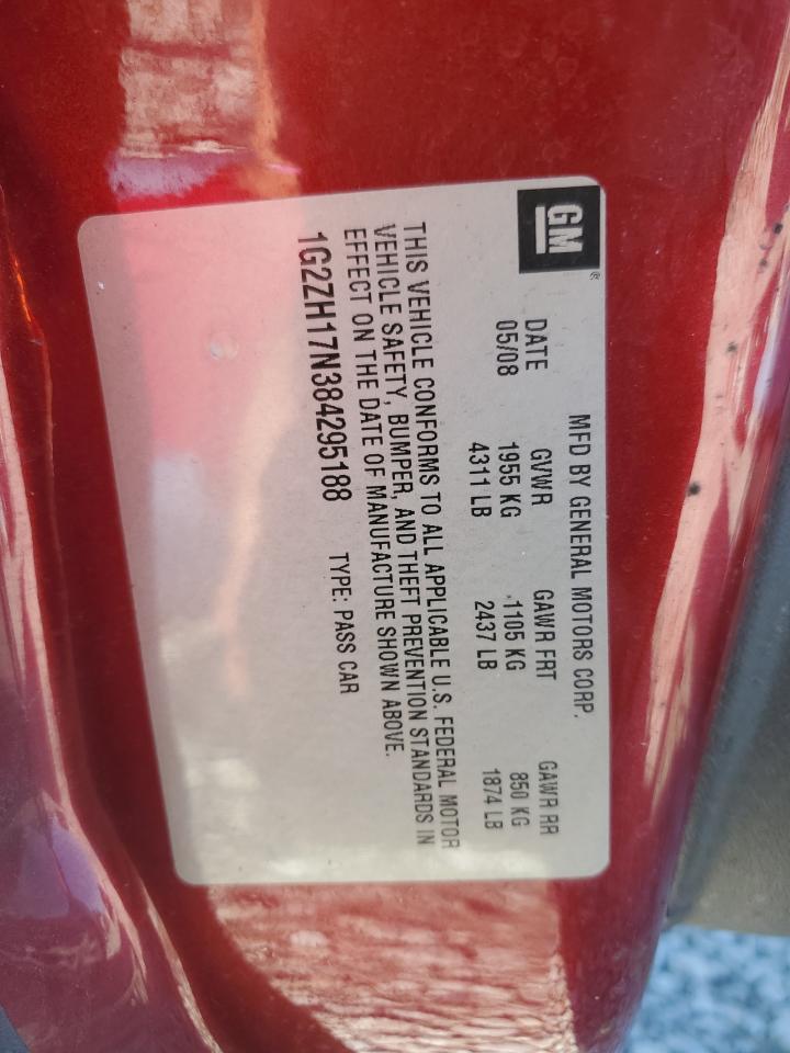 2008 Pontiac G6 VIN: 1G2ZH17N384295188 Lot: 82325695