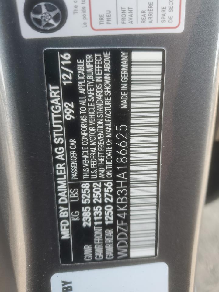 2017 Mercedes-Benz E 300 4Matic VIN: WDDZF4KB3HA186625 Lot: 86179785