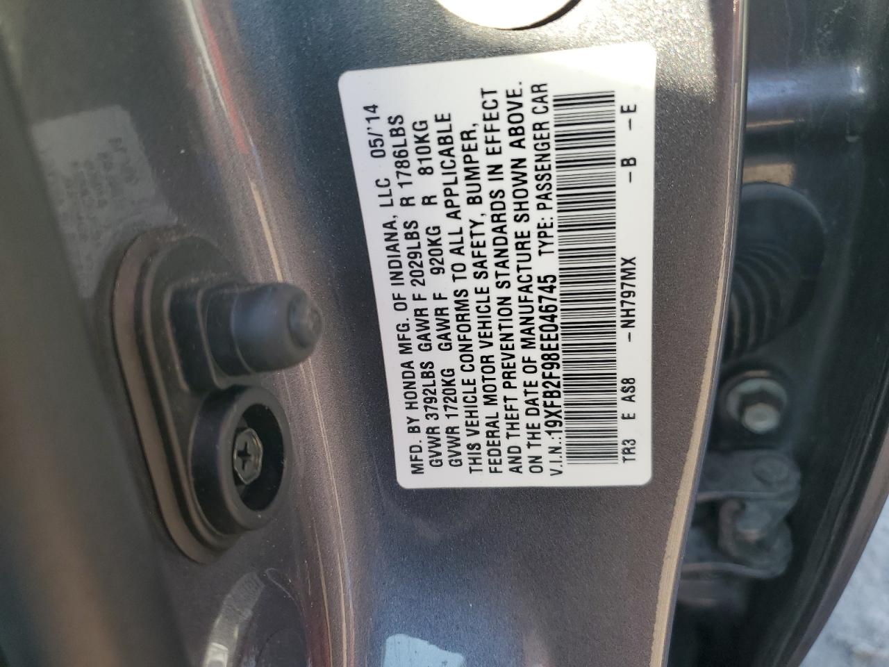 2014 Honda Civic Exl VIN: 19XFB2F98EE046745 Lot: 82257275