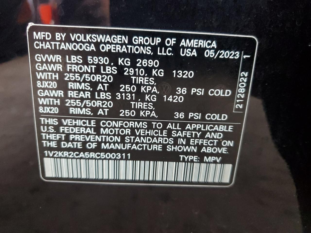 2024 Volkswagen Atlas Se VIN: 1V2KR2CA5RC500311 Lot: 82264155