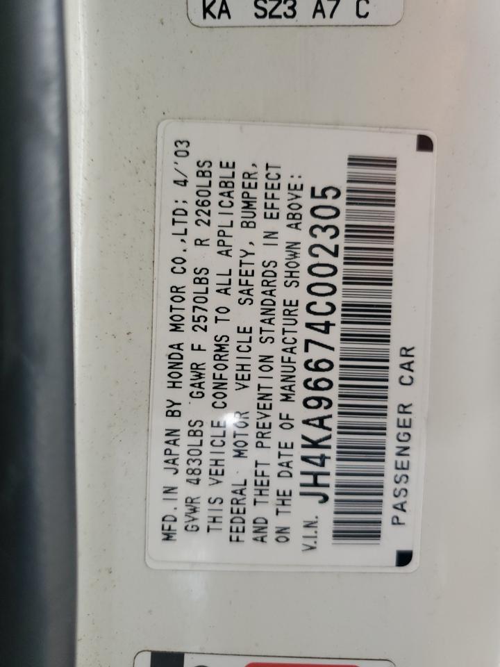 2004 Acura 3.5Rl VIN: JH4KA96674C002305 Lot: 82403615