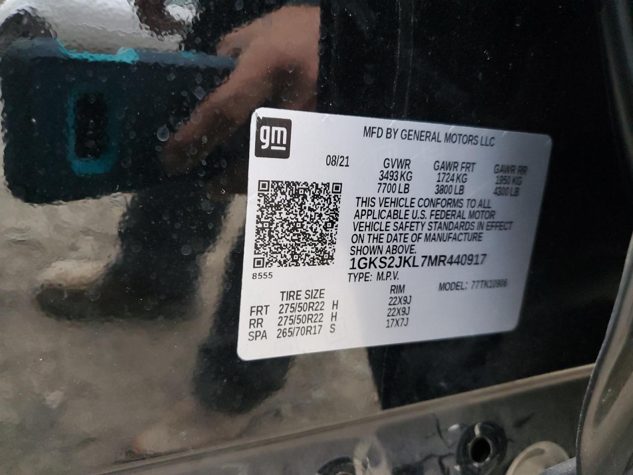 2021 GMC Yukon Xl Denali VIN: 1GKS2JKL7MR440917 Lot: 89529665