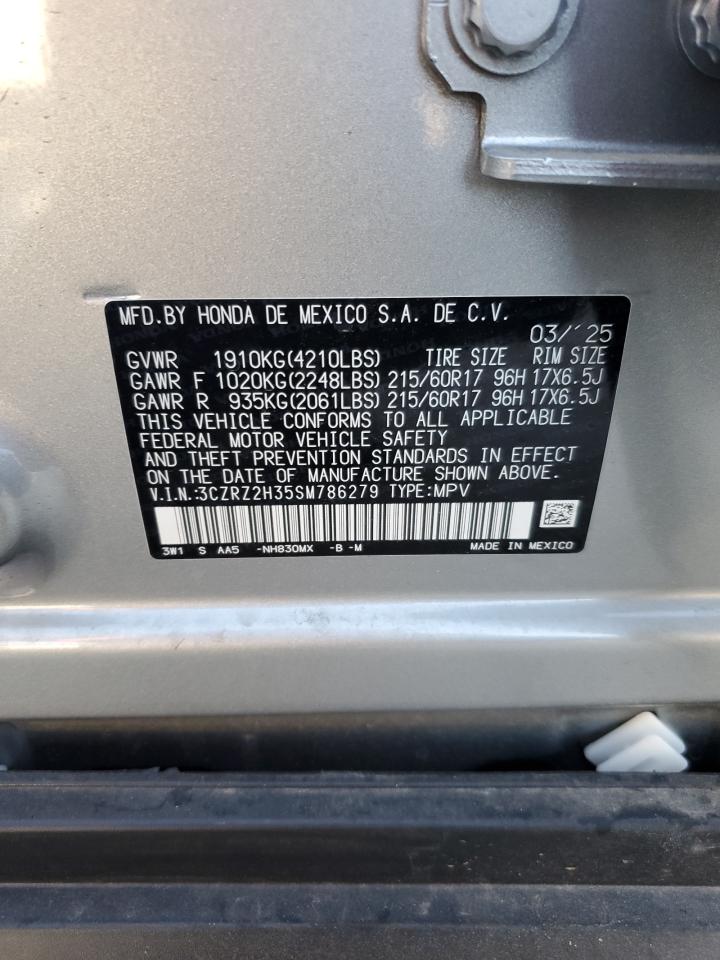 2025 Honda Hr-V Lx VIN: 3CZRZ2H35SM786279 Lot: 81941605