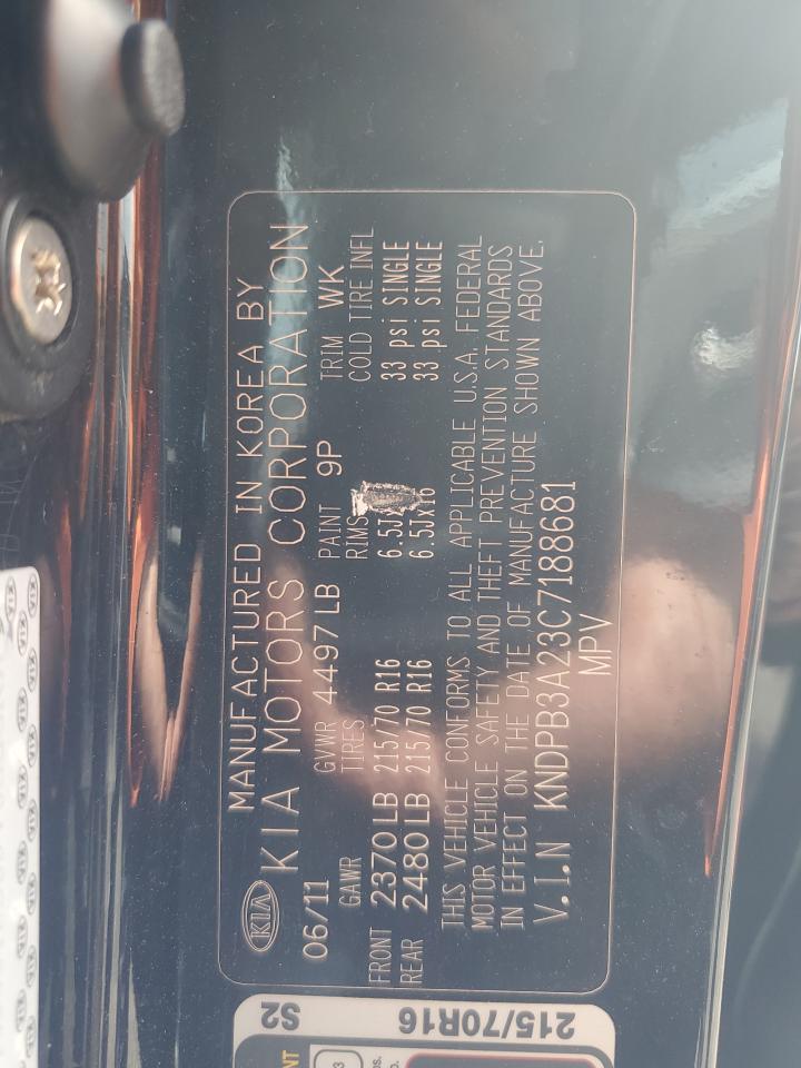 2012 Kia Sportage Base VIN: KNDPB3A23C7188681 Lot: 82334925