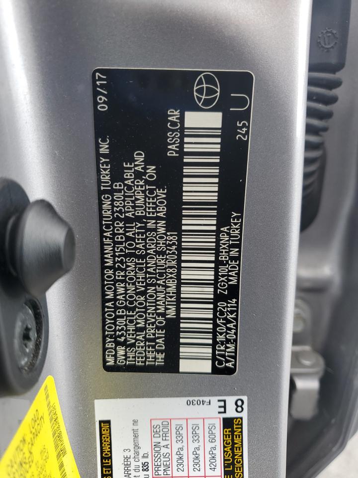 2018 Toyota C-Hr Xle VIN: NMTKHMBX8JR034381 Lot: 85374795