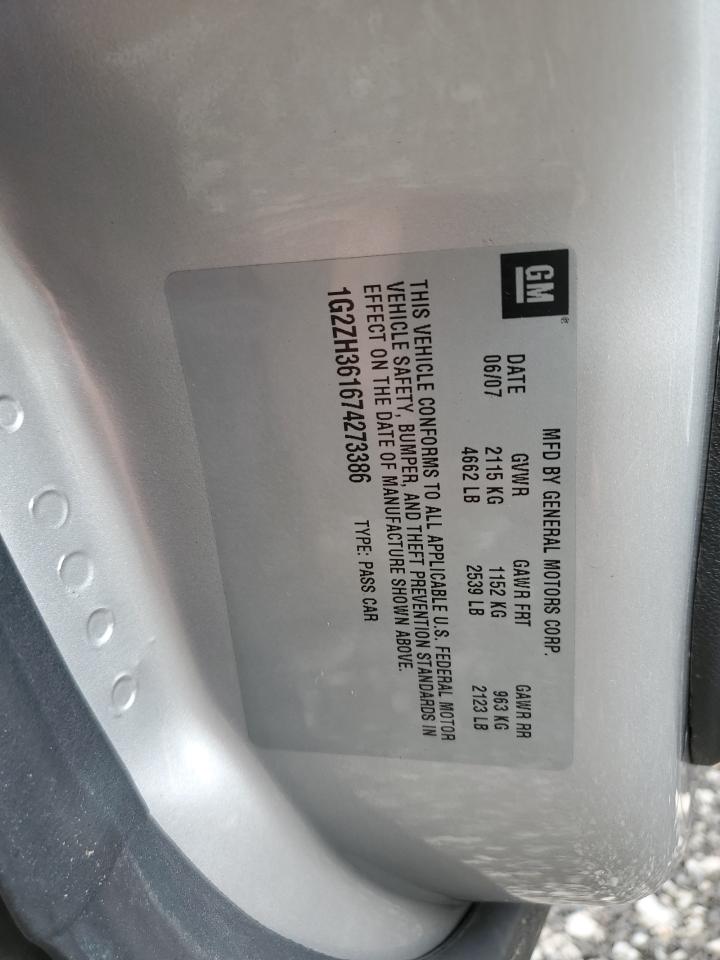 2007 Pontiac G6 Gt VIN: 1G2ZH361674273386 Lot: 86654685