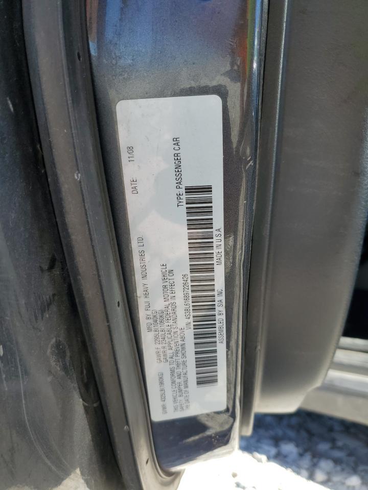 2009 Subaru Legacy VIN: 4S3BL616897226426 Lot: 81929485