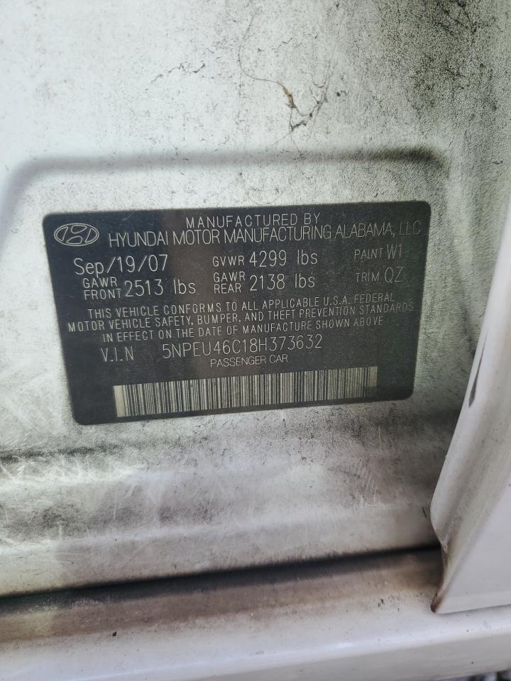 2008 Hyundai Sonata Se VIN: 5NPEU46C18H373632 Lot: 85738195
