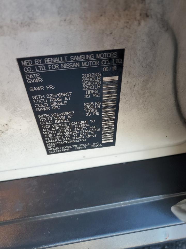 2018 Nissan Rogue S VIN: KNMAT2MT8JP602780 Lot: 84966815