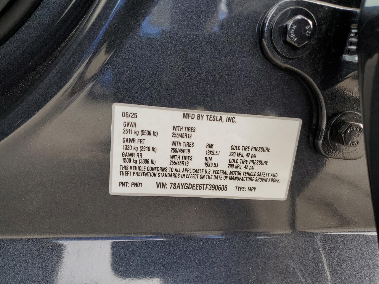 2026 Tesla Model Y VIN: 7SAYGDEE6TF390606 Lot: 82242015