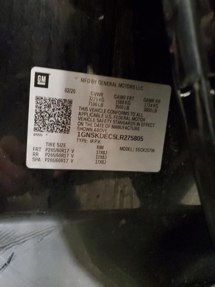 2020 Chevrolet Tahoe Police VIN: 1GNSKDEC5LR275805 Lot: 82426155