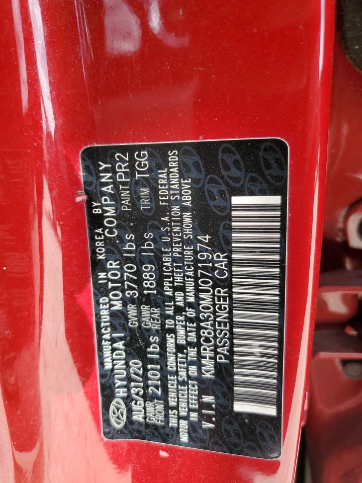 2021 Hyundai Venue Sel VIN: KMHRC8A30MU071974 Lot: 85075855