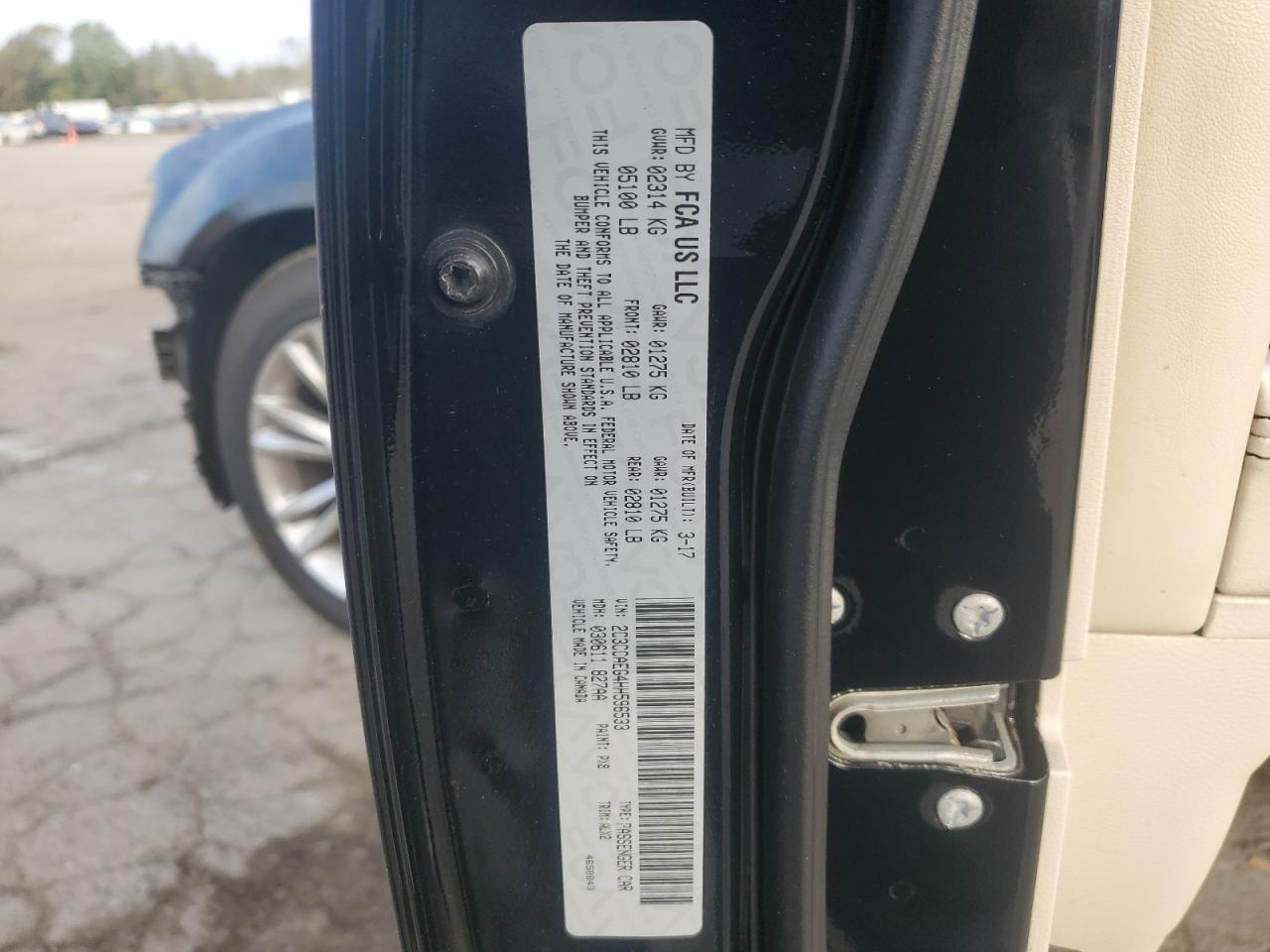 2017 Chrysler 300C VIN: 2C3CCAEG4HH596533 Lot: 82302535