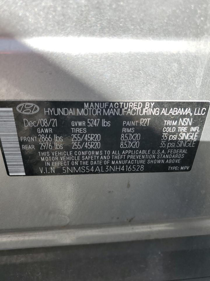 2022 Hyundai Santa Fe Calligraphy VIN: 5NMS54AL3NH416528 Lot: 89697195