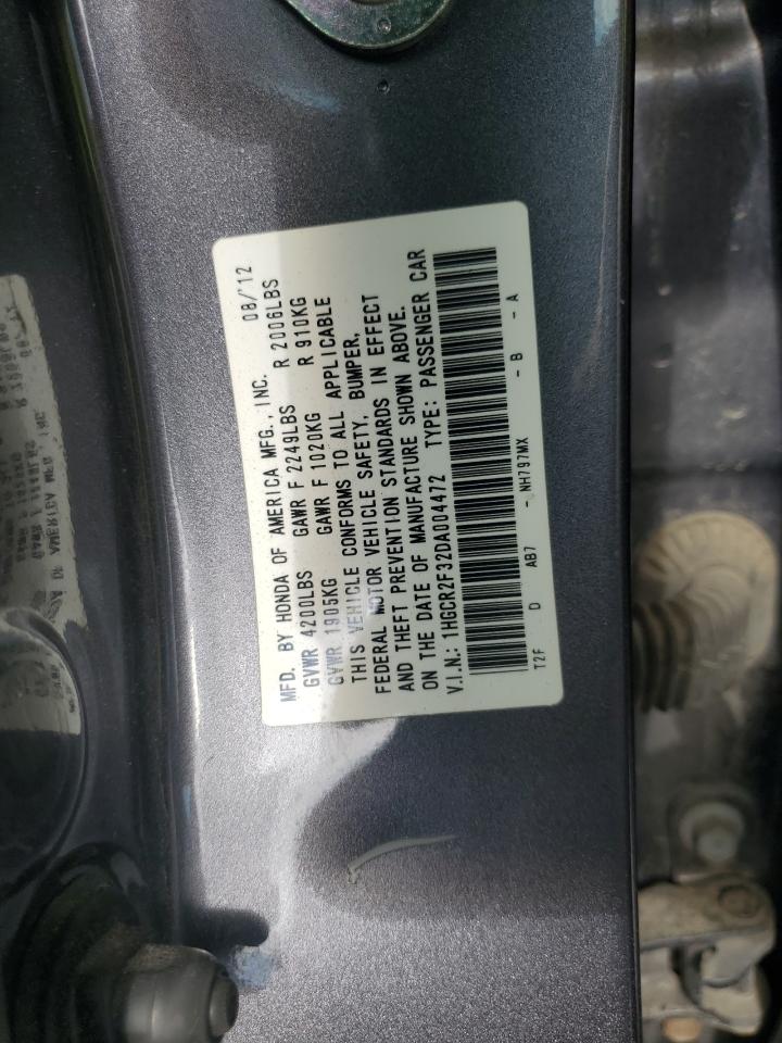 2013 Honda Accord Lx VIN: 1HGCR2F32DA004472 Lot: 82206975