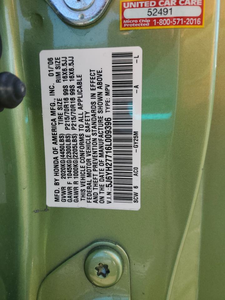 2006 Honda Element Ex VIN: 5J6YH27716L009396 Lot: 81984875